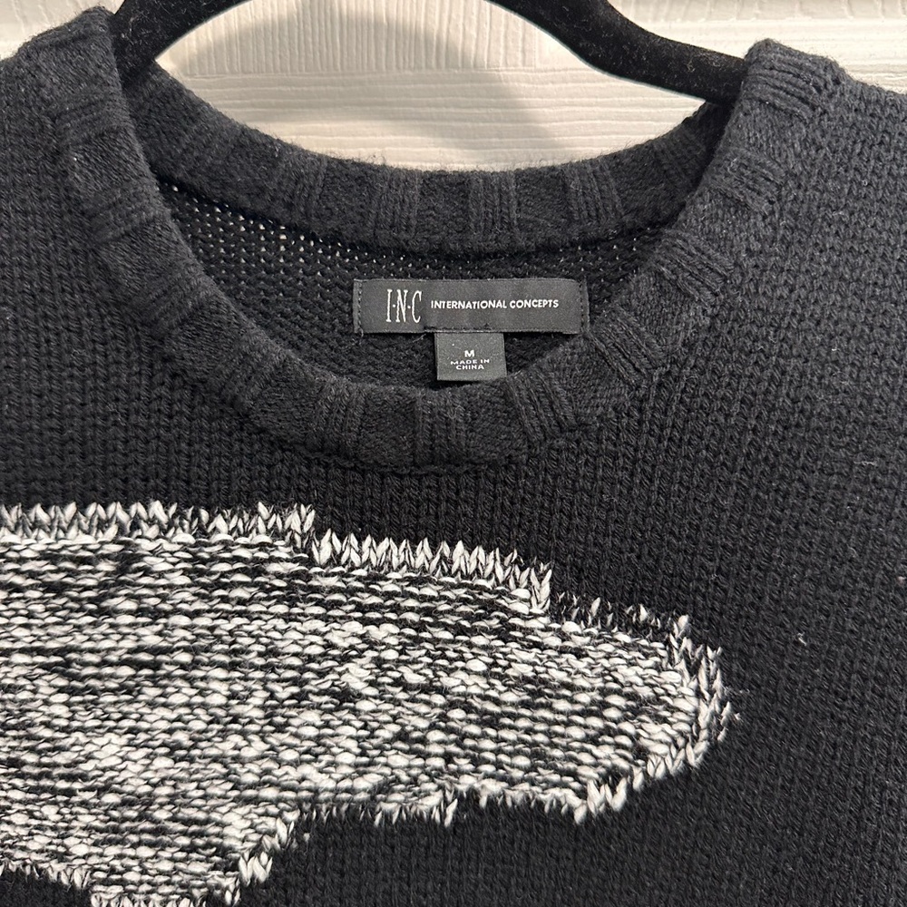 INC International Concepts Men's Black and Gray Sweater